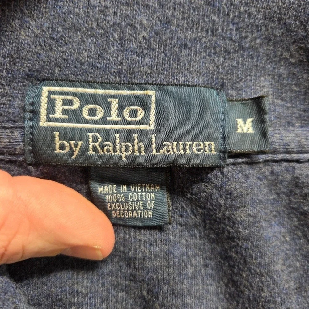 Polo Ralph Lauren Sweater Mens Medium Blue Long‎ Sleeve Quarter Zip Pullover